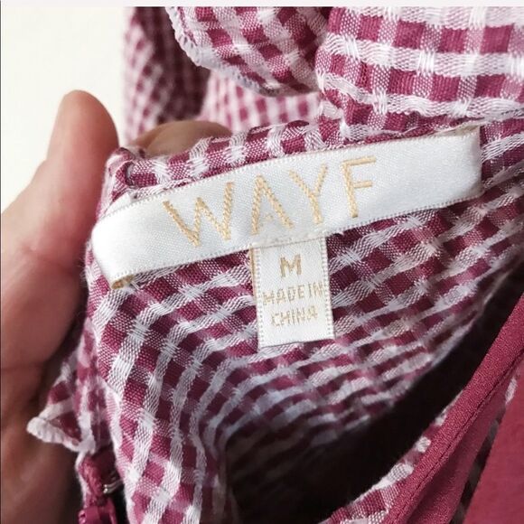 WAYF Gingham Mini Ruffle Hem Dress Medium NWOT - Picture 7 of 7